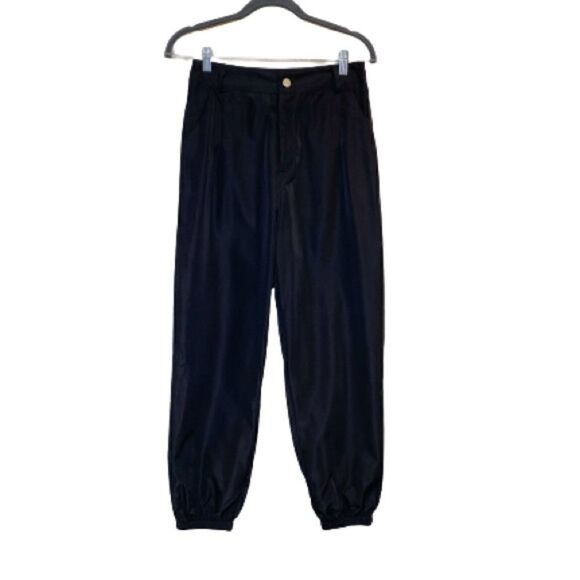 Romwe NWT black high waisted pants with elastic ankles size M (US6) - Picture 1 of 10